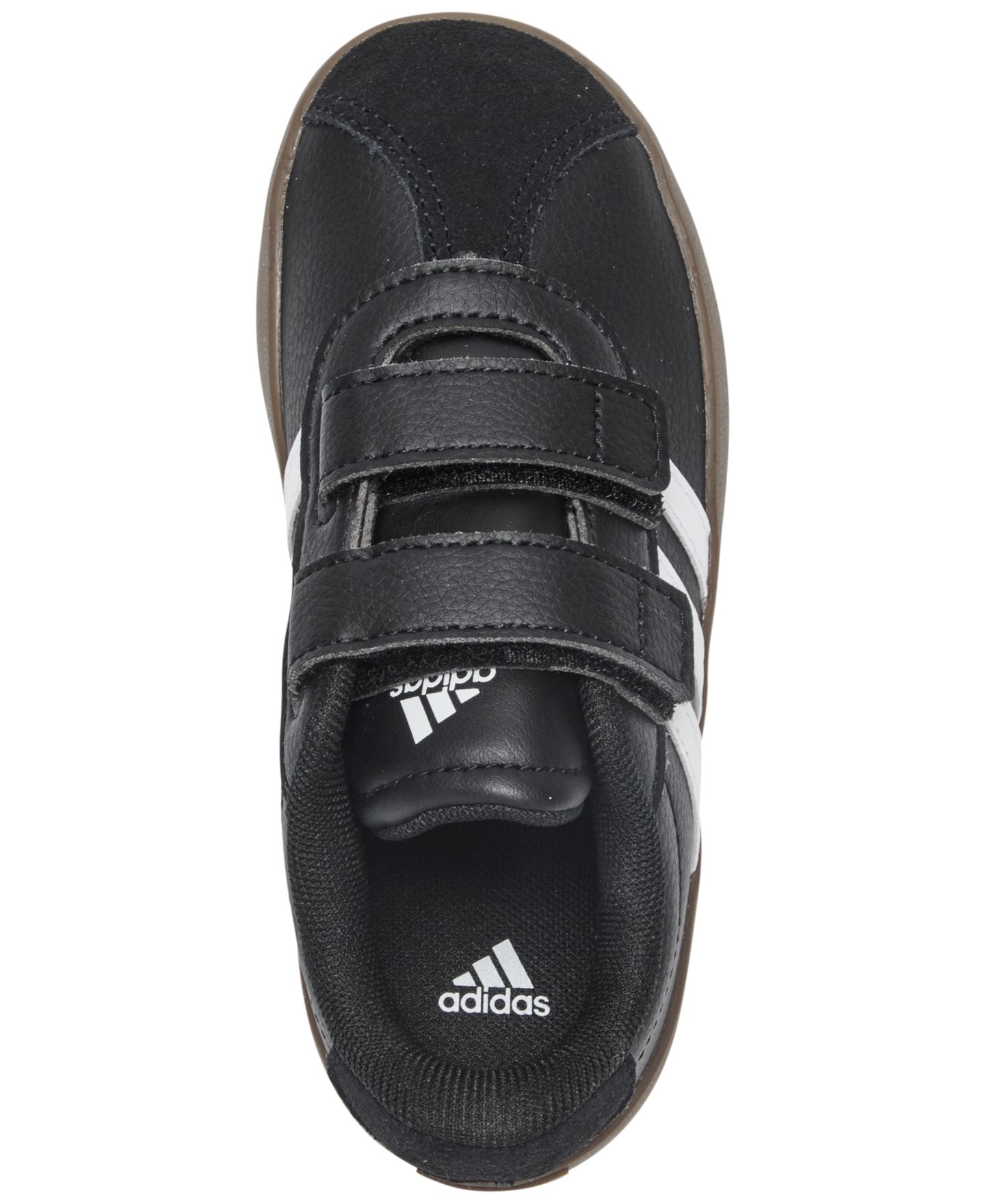 Детские кроссовки adidas VL Court 3.0 Fastening Strap Casual, цвет: Чёрный / Белый — фото 5
