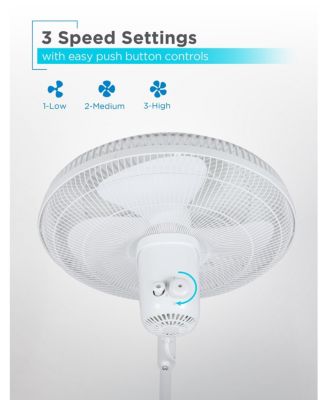16-Inch Pedestal Fan, Oscillating Fan for Home and Office, with 3 Speed Settings