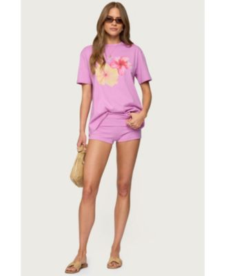 Womens Fleur Hibiscus Graphic T Shirt