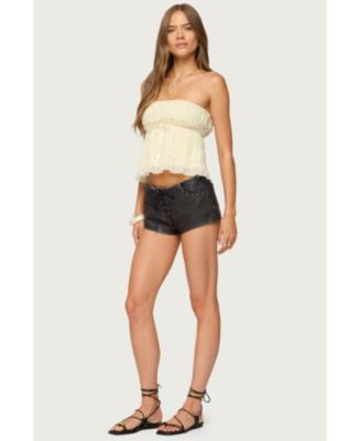 Women's Seren Ruffle Chiffon Strapless Top