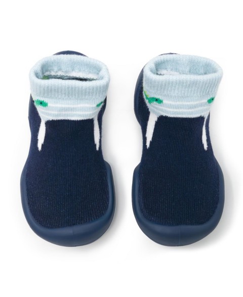 Детские Komuello Baby Boy First Walk Sock Shoes Navy Dash