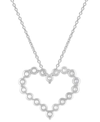Lab Grown Diamond Open Heart Pendant Necklace (2 ct. t.w.) in 14k White Gold, 16" + 2" extender