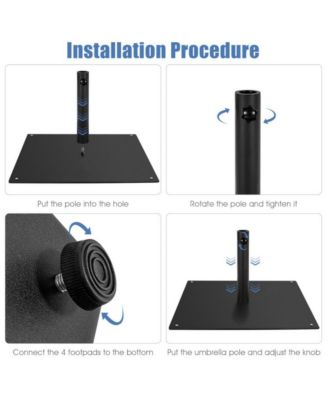 20 Inches Patio Umbrella Base with 4 Adjustable Footpads