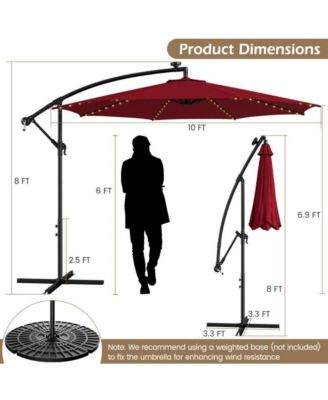 10 Feet Patio Umbrella with 112 Solar-Powered LED Lights