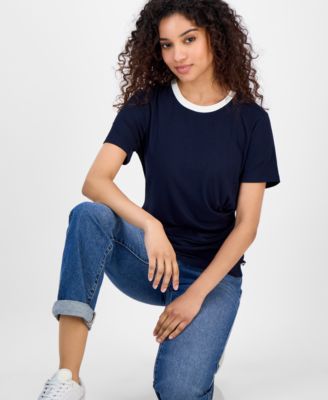 Women's Side-Gathered Short-Sleeve Top