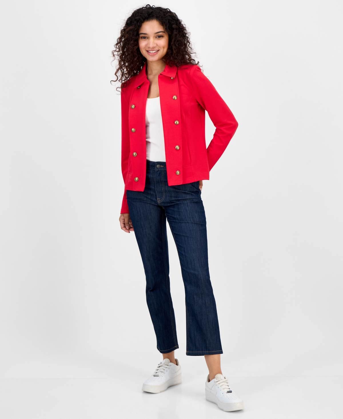 Nautica Jeans Women's Open-front Captain's Jacket In Red