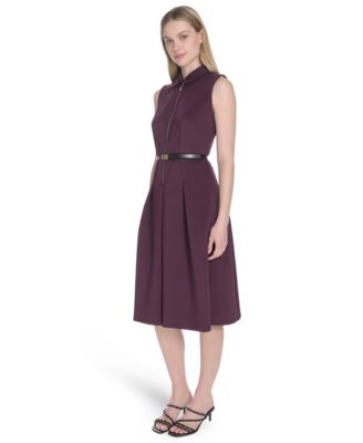 Women's Sleeveless Scuba A-Line Dress