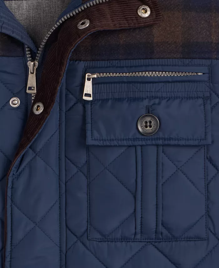 Men's Mixed Media Quilted Jacket - thumbnail 4