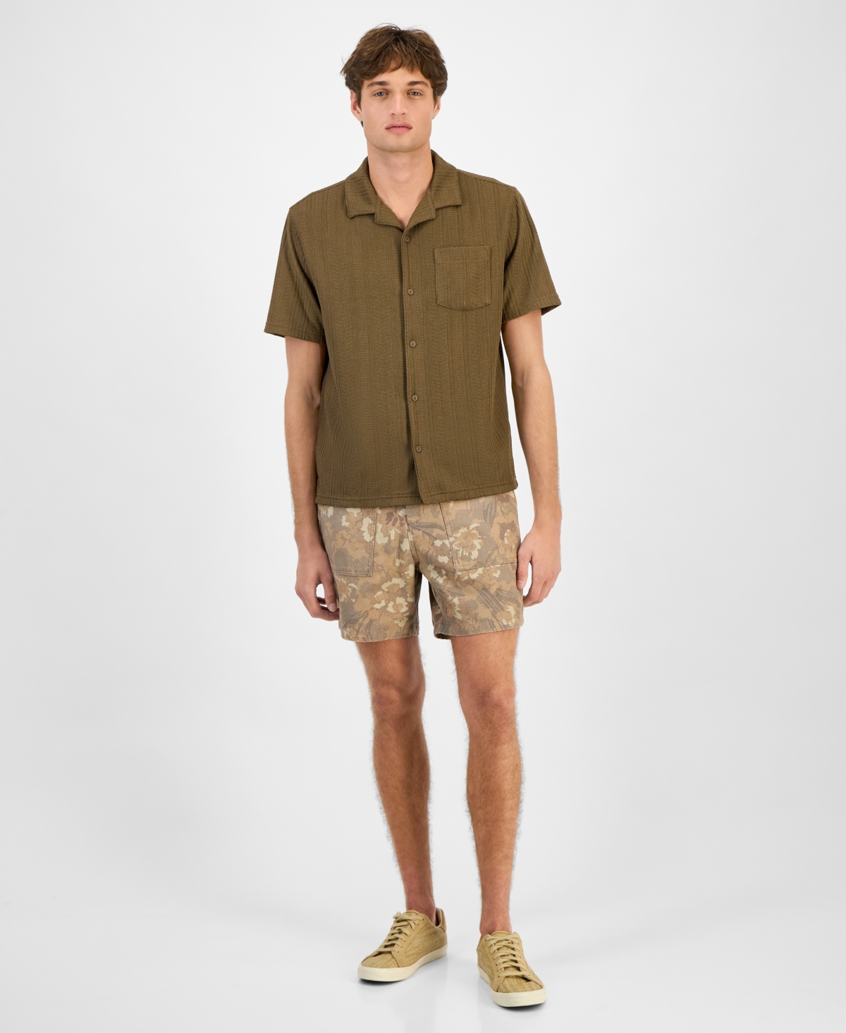 Sun + Stone Men's Camo Field Shorts, Macy's Exclusive In Brown
