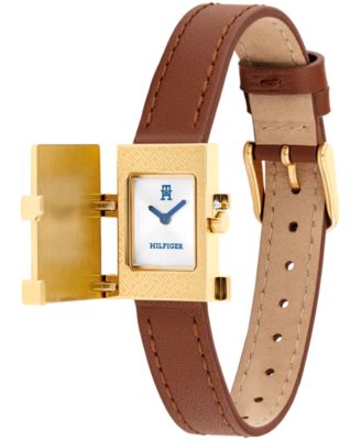 Women's Quartz Brown Leather Strap Watch, 21mm