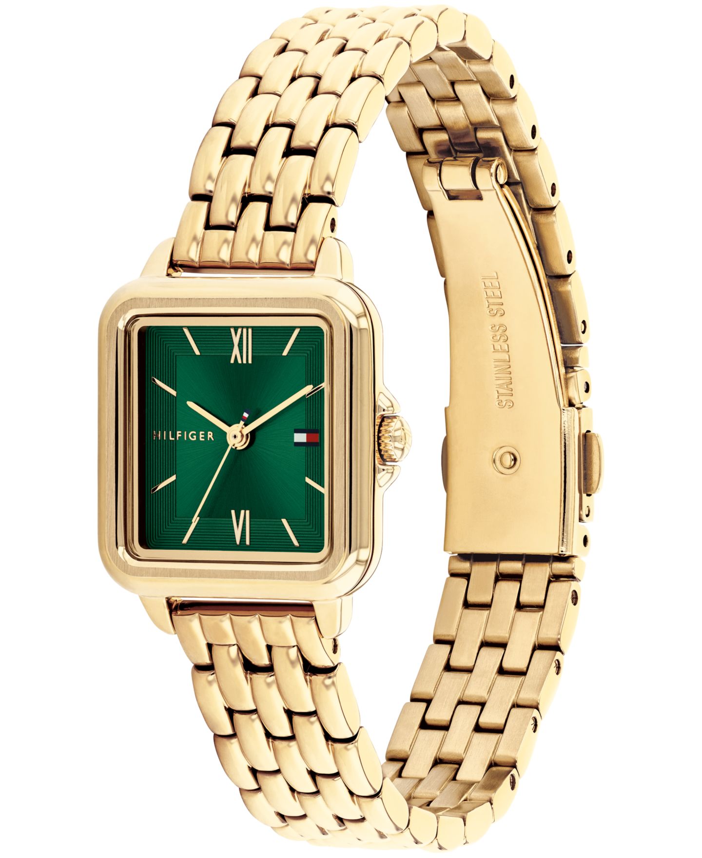 Женские часы Tommy Hilfiger Quartz Gold Tone Stainless Steel Bracelet Watch, 22.5mm — фото 2