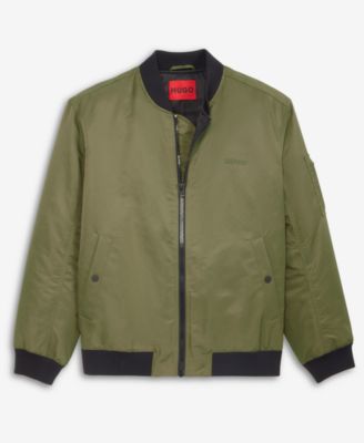 Men's Baken2435 Slim-Fit Satin Bomber Jacket