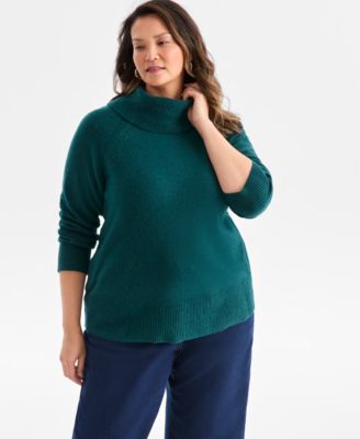 Plus Size Cozy Cowl-Neck Long-Sleeve Sweater, Macy's Exclusive 