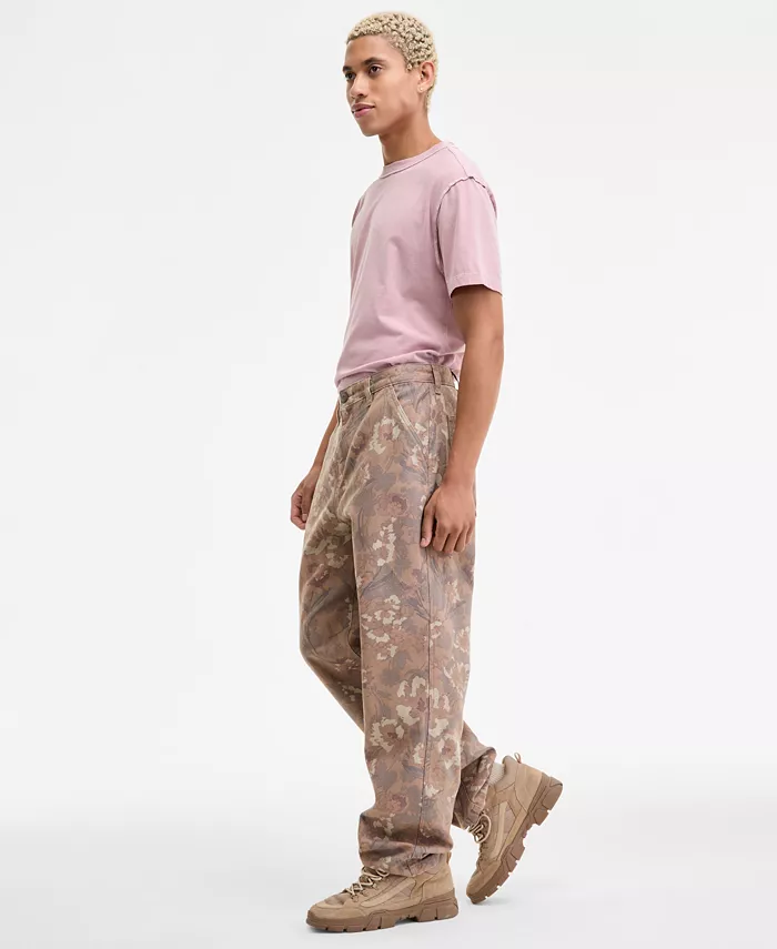 Men's Pippen Relaxed-Fit Cotton Floral Carpenter Pants - thumbnail 3