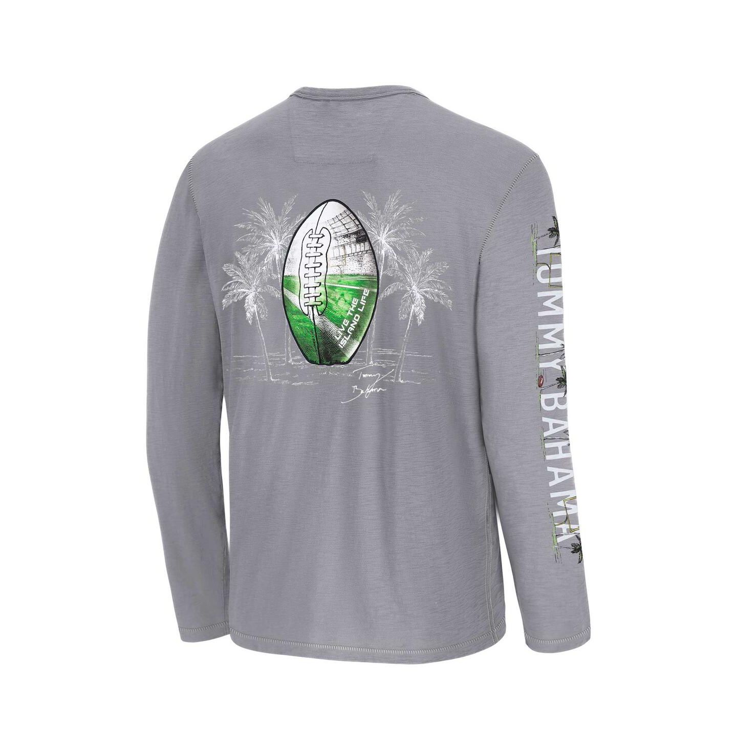 Мужская футболка Tommy Bahama Gray Carolina Panthers Oasis Endzone Lux Long Sleeve — фото 3