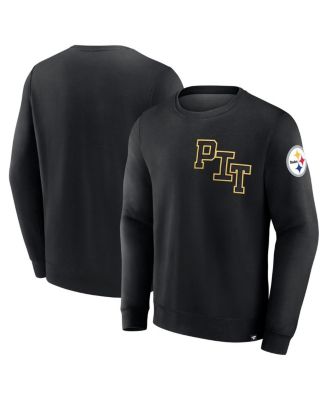 Fanatics - Men's Black Pittsburgh Steelers Varsity Letter Fleece Pullover Sweatshirt