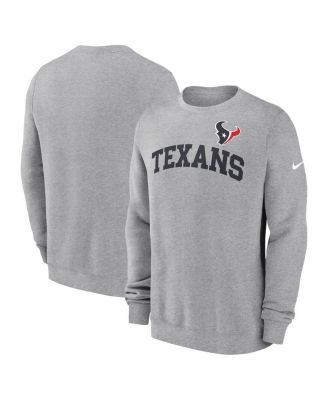 Nike - Men's Heather Gray Houston Texans Club Pullover Sweatshirt