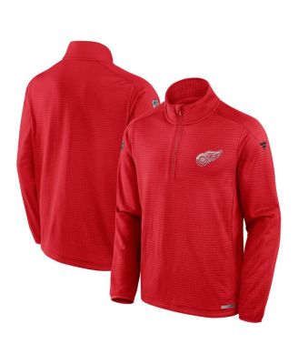Fanatics - Men's Red Detroit Red Wings Authentic Pro Rink Quarter-Zip Sweatshirt