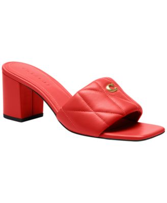 Holly Block-Heel Leather Square-Toe Sandals