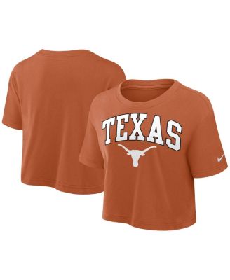 Nike - Women's Texas Orange Texas Longhorns Power Pursuit Athletic Prep Arch Performance Cropped T-Shirt