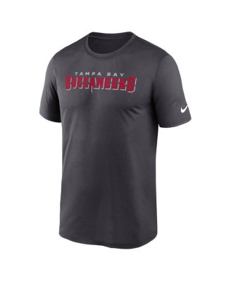 Men's Pewter Tampa Bay Buccaneers Primetime Legend Wordmark Performance T-Shirt