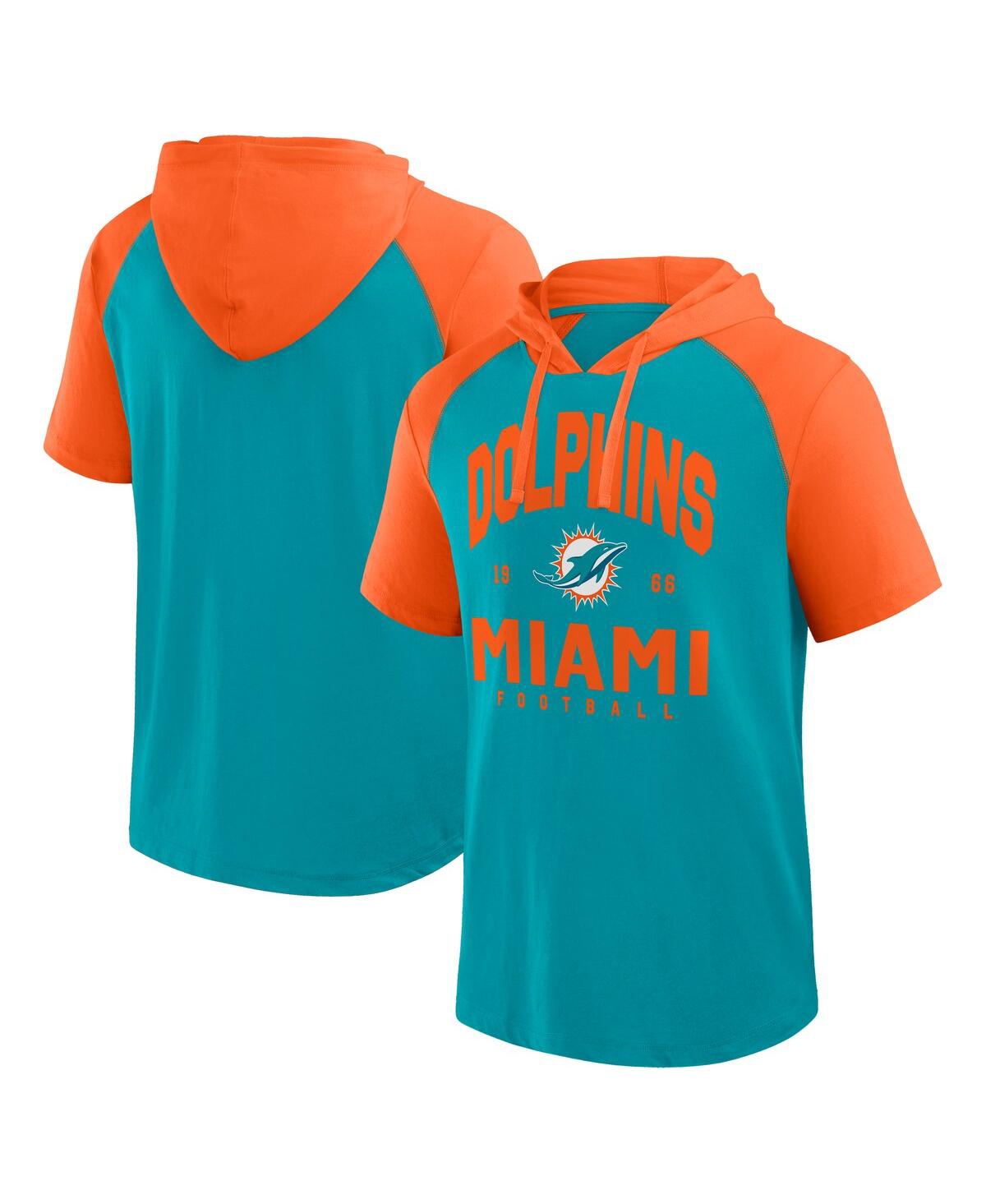 Men's Aqua Miami Dolphins Prime Hoodie T-Shirt - Aqua