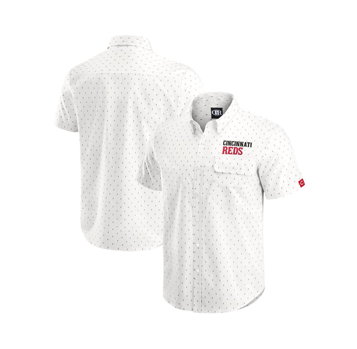 Darius Rucker Collection by Men's Cream Cincinnati Reds Printed Button-Down Shirt