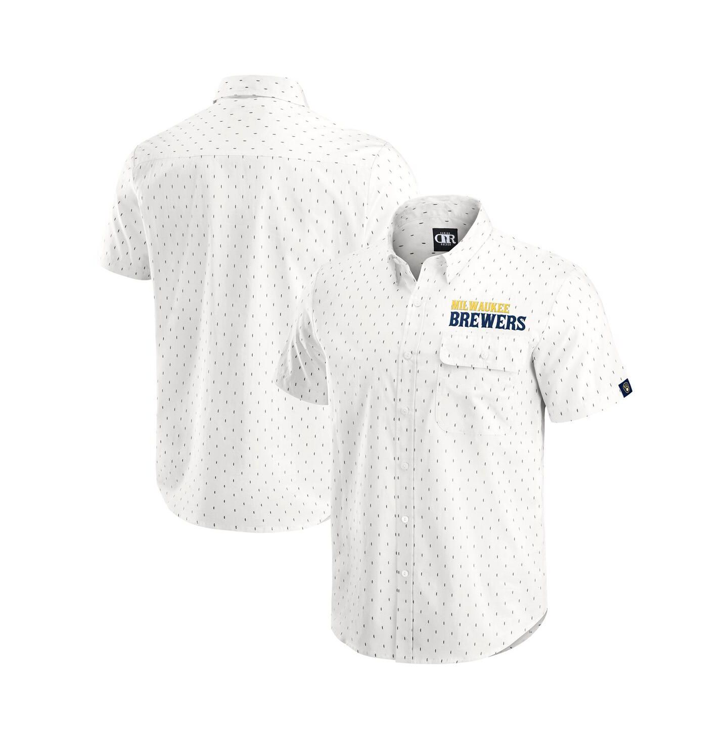 Мужская рубашка Fanatics Darius Rucker Collection by Cream Milwaukee Brewers Printed Button-Down — фото 1