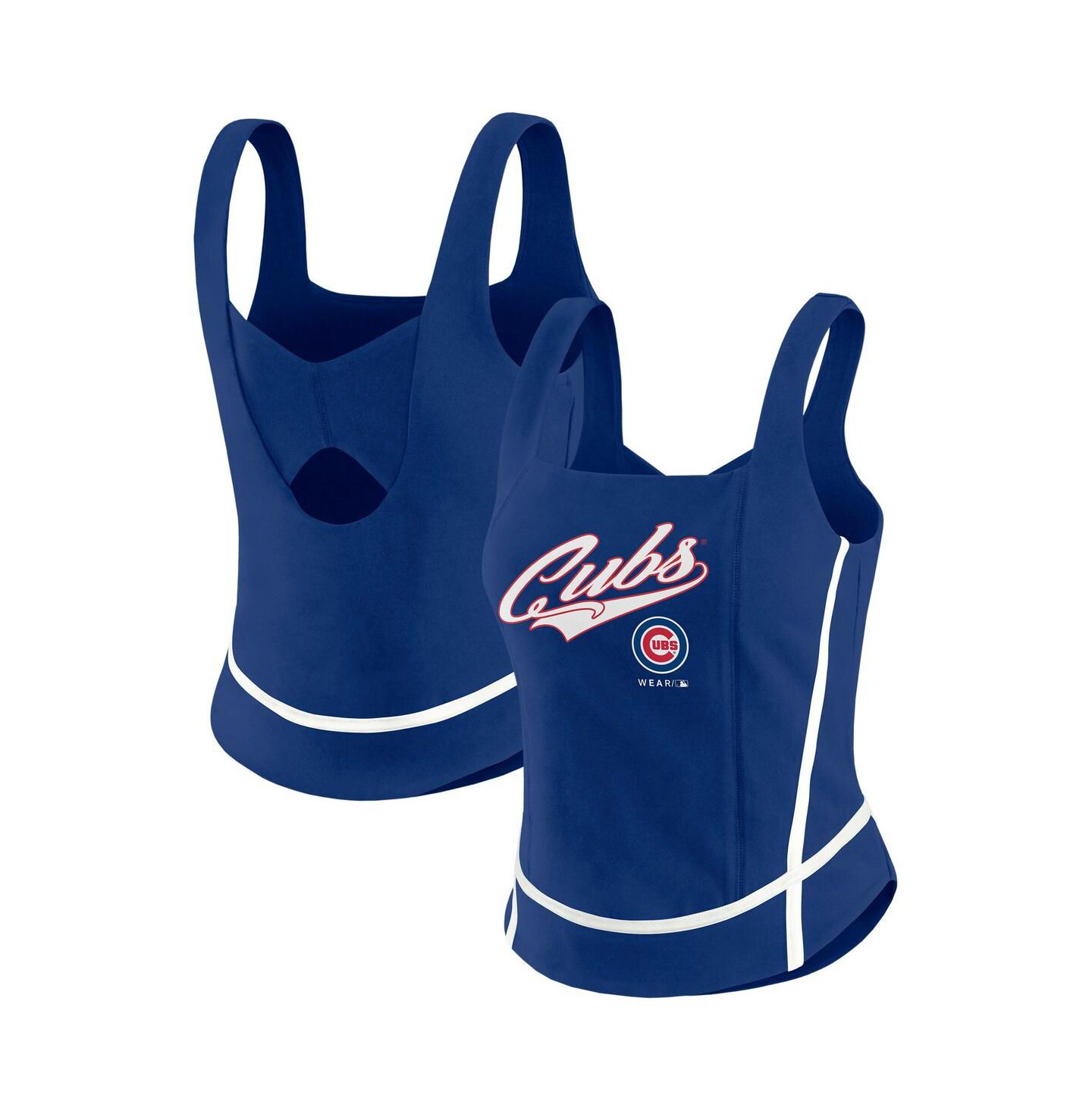 Женский топ WEAR by Erin Andrews Royal Chicago Cubs Square Neck — фото 1