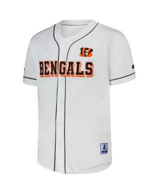Men's White Cincinnati Bengals Relay Full-Button Baseball Jersey