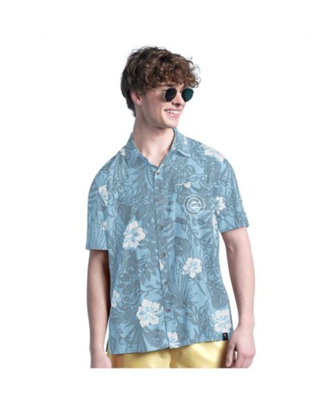 Мужская рубашка Margaritaville Blue Chicago Cubs Palm Shade Party Button-Up