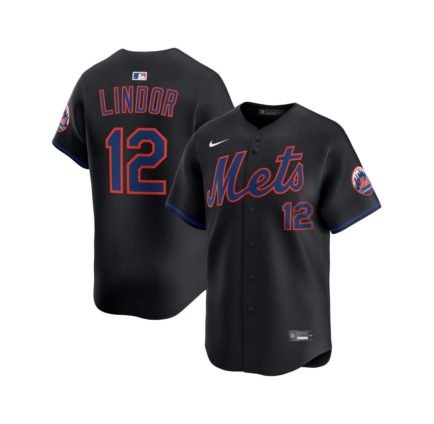 Men's Francisco Lindor Black New York Mets Alternate Limited Jersey