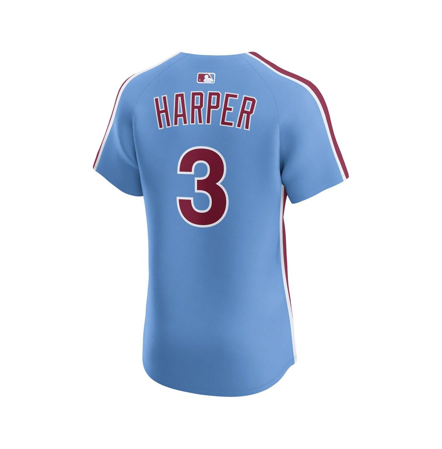 Мужской топ Nike Bryce Harper Light Blue Philadelphia Phillies Alternate Elite Jersey — фото 2