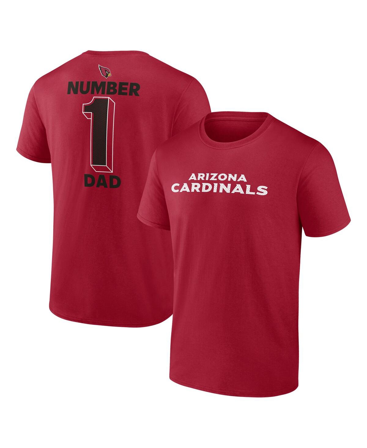 Men's Cardinal Arizona Cardinals 1 Dad Jersey T-Shirt - Cardinal
