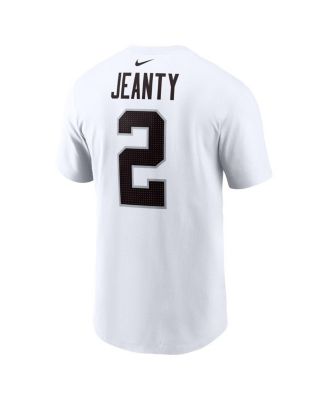 Men's Ashton Jeanty White Las Vegas Raiders 2025 NFL Draft First Round Pick Player Name Number T-Shirt