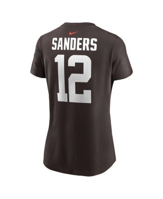 Women's Shedeur Sanders Brown Cleveland Browns 2025 NFL Draft Name Number T-Shirt