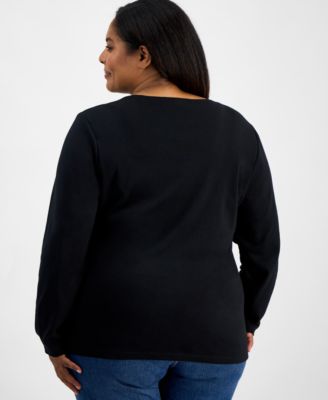 Plus Size Holiday Truck Long-Sleeve T-Shirt, Macy's Exclusive