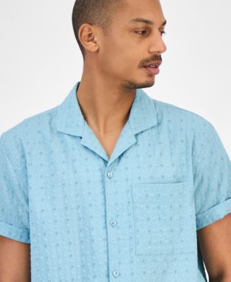 Men's Eyelet Camp Shirt, Macy's Exclusive