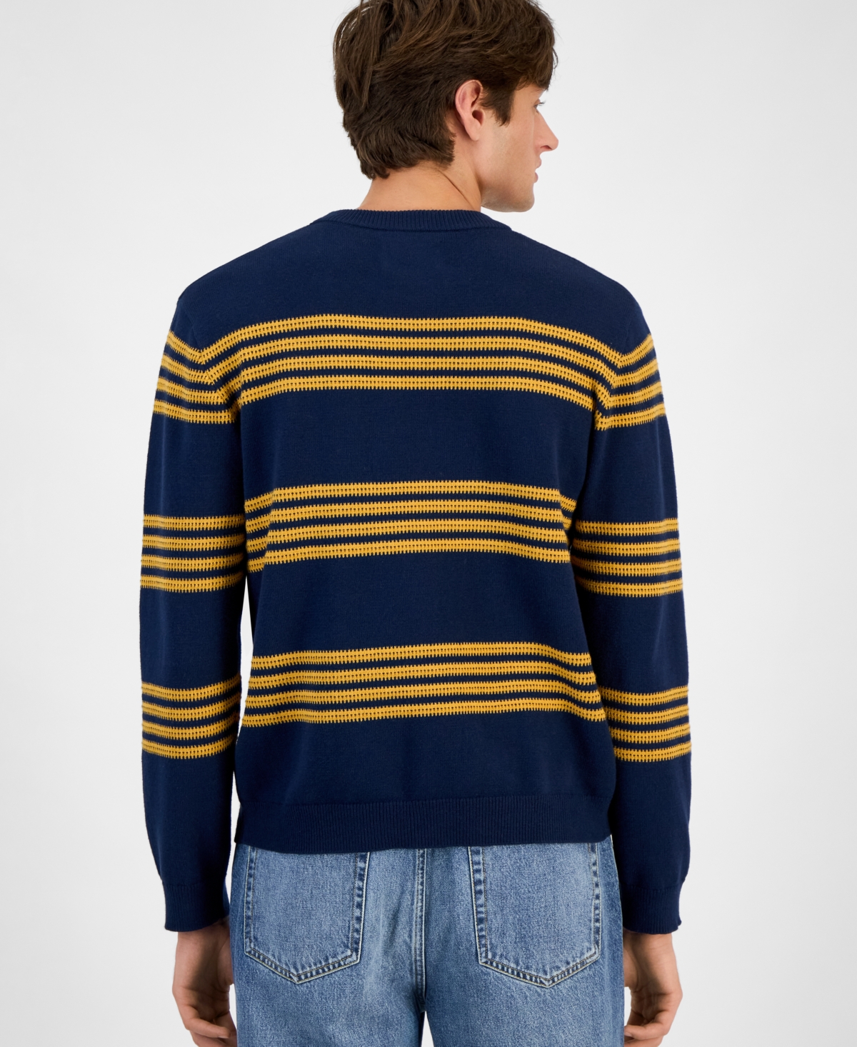 Sun + Stone Men's Striped Crewneck Sweater, Macy's Exclusive