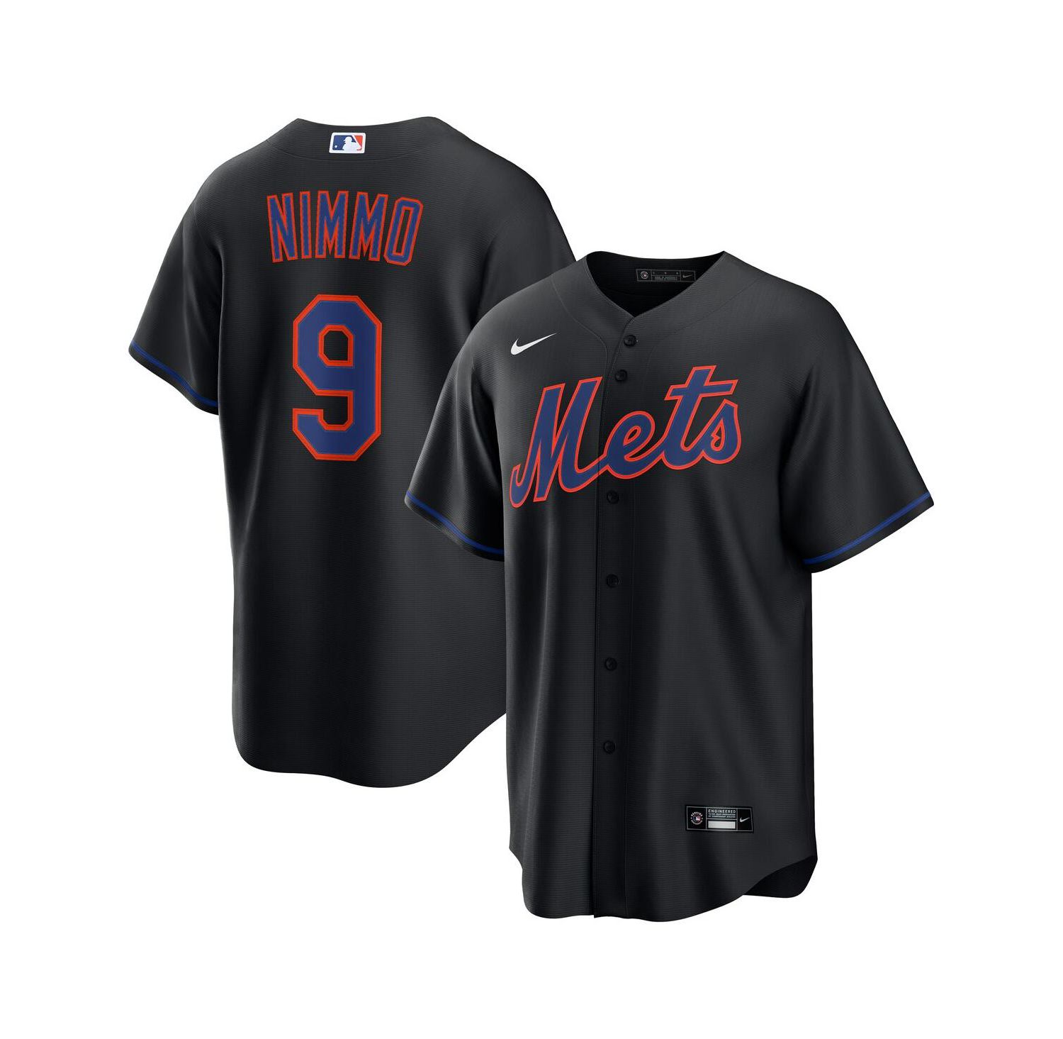 Men's Brandon Nimmo Black New York Mets Alternate Replica Jersey
