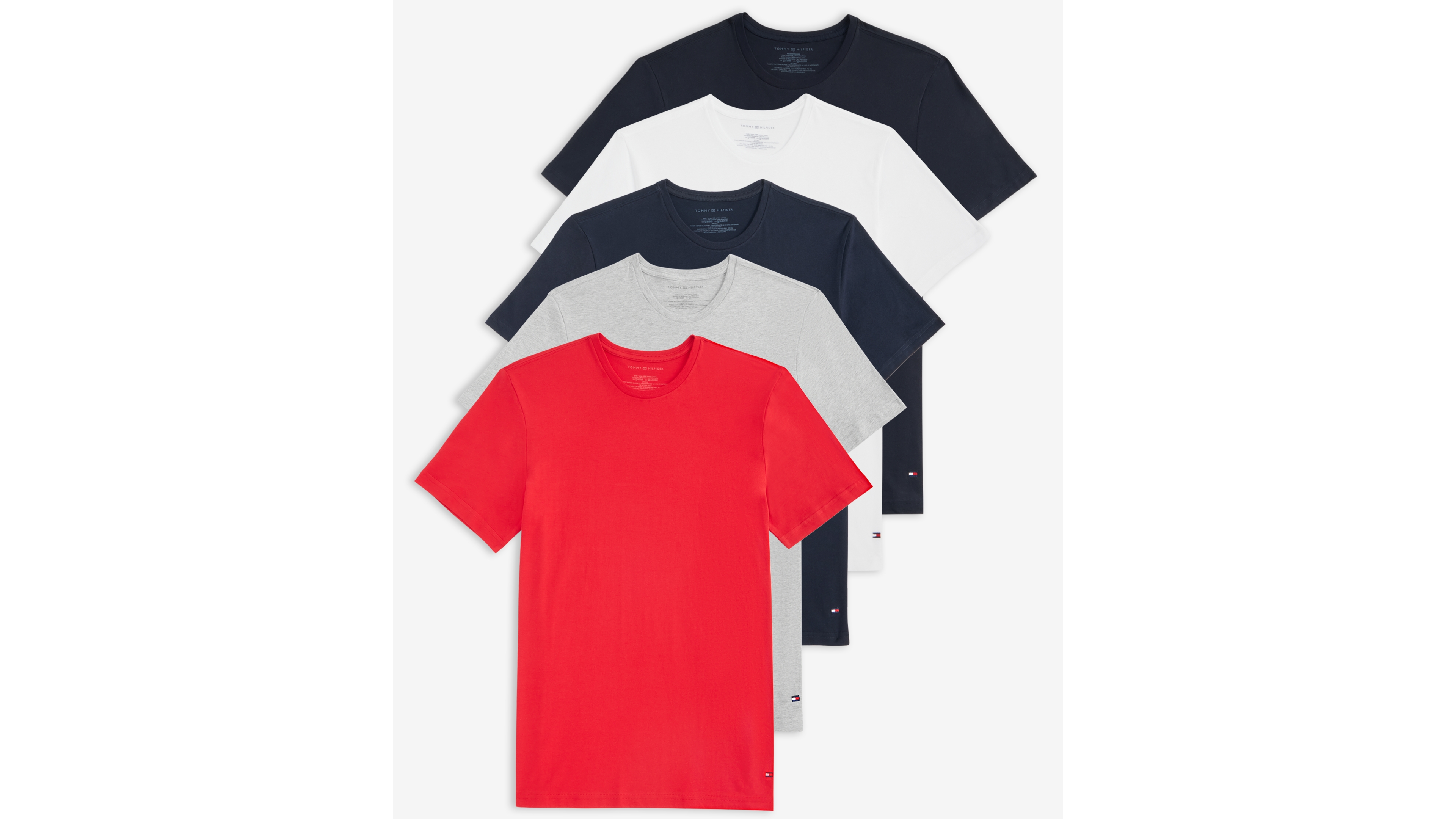 Tommy Hilfiger Men's Cotton Classic Crewneck T-Shirts, Pack of 5