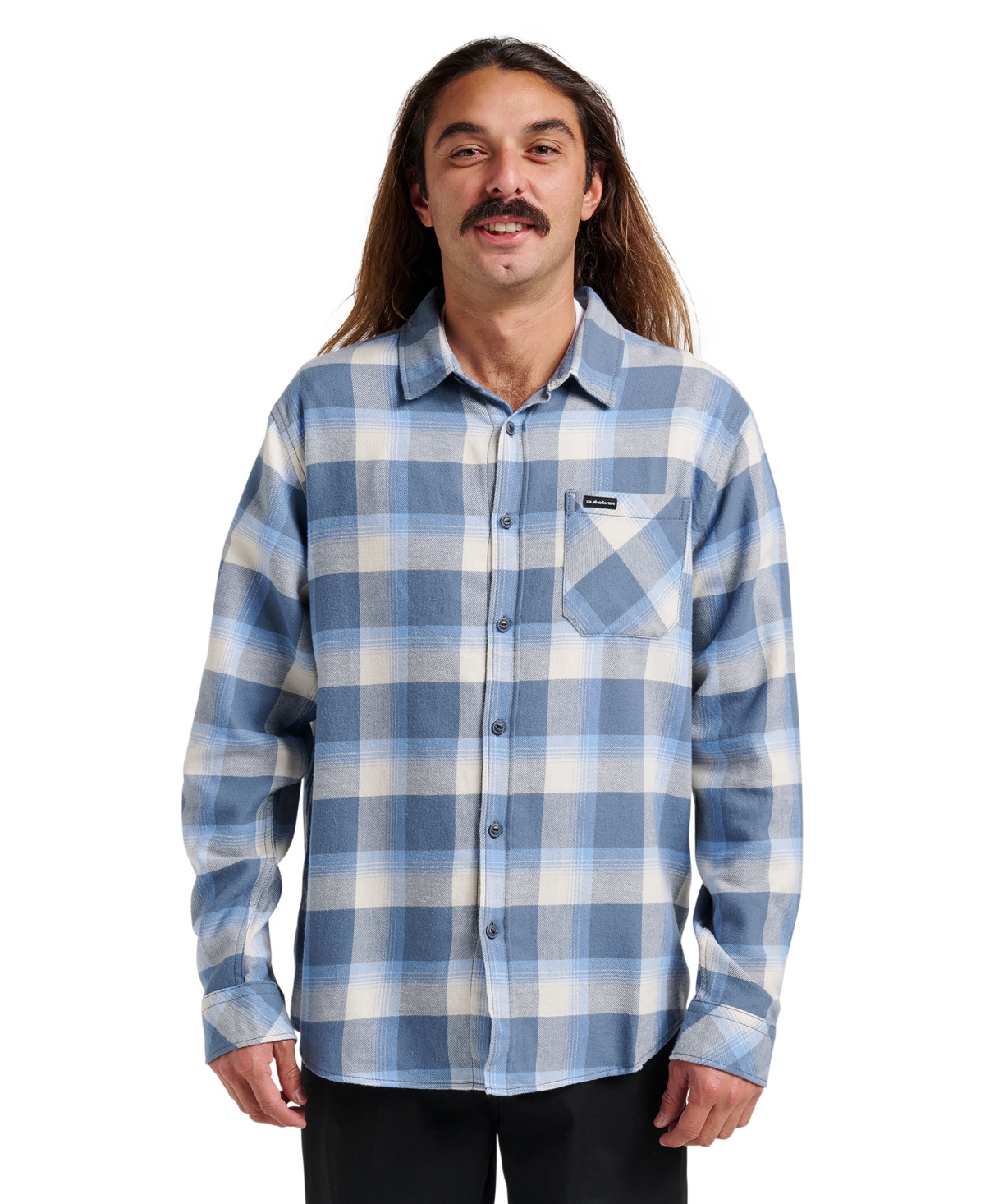 Quiksilver Penmar Check Cotton Flannel Button-up Shirtr In Blue