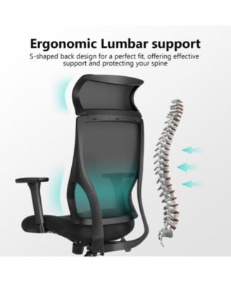 Mesh Office Chair Ergonomic Recliner Chair with 3D Adjustable Armrests & Lumbar Support