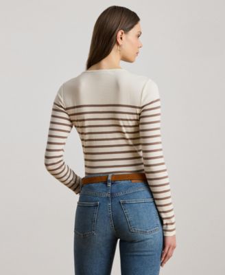 Women's Striped Cotton Long-Sleeve Tee