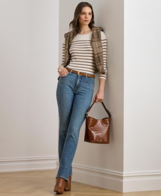 Women's Striped Cotton Long-Sleeve Tee