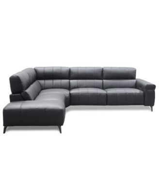 Wyndill 2-Pc. Leather Sectional with 1 Power Recliner, Exclusively at Macy's