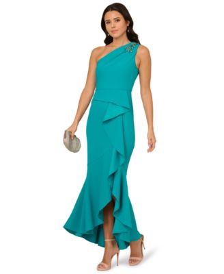 Women's Beaded One-Shoulder Gown 