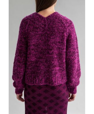 Women's V-Neck Tonal Boucle Sweater