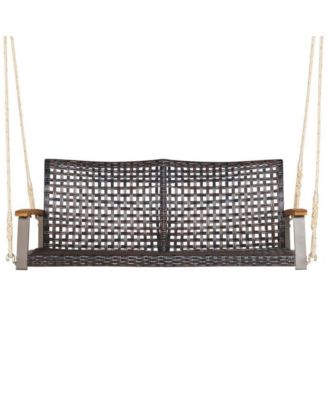 2-Person Rattan Hanging Porch Swing Chair