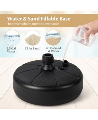 27 lbs Fillable Round Umbrella Base Stand for Yard Garden Poolside